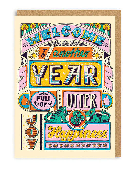 Another Year of Happiness Greetings Card
