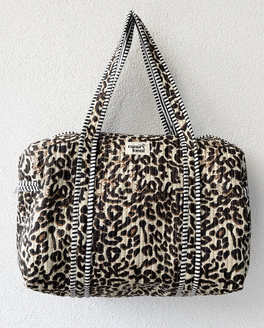 Leopard Print Duffle Weekend Bag