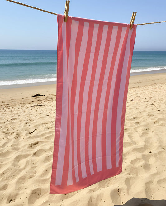Ripple Sunset Pink Stripe Microfibre Towel – Quick Dry XL